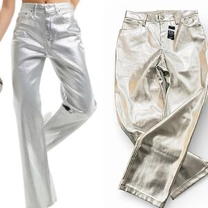 Abercrombie & Fitch NEW The 90s Relaxed High-Rise Vegan Leather Pants Curve Love